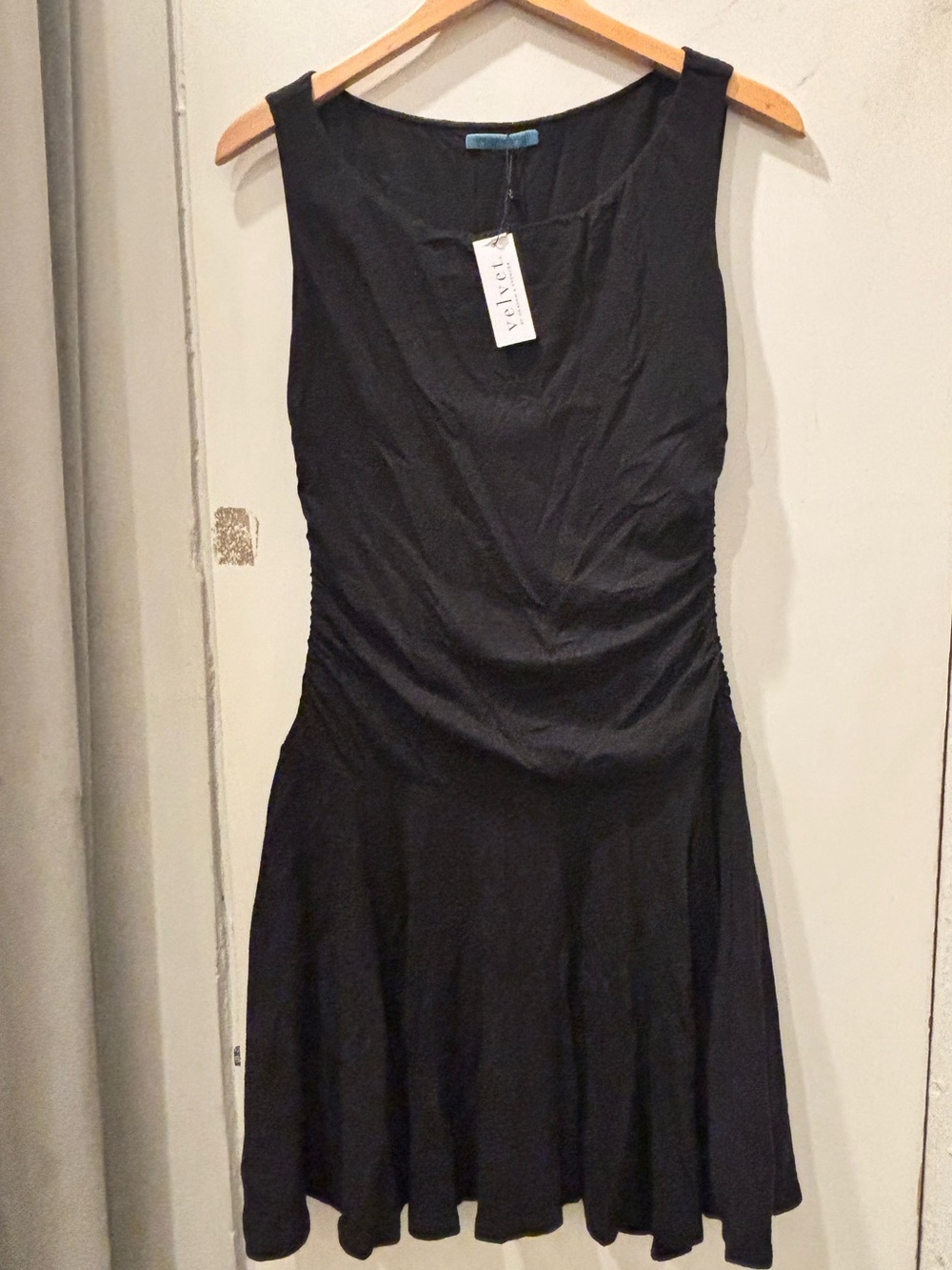 Velvet Alicia Cotton Jersey Sleeveless Dress - Black Size L NWT